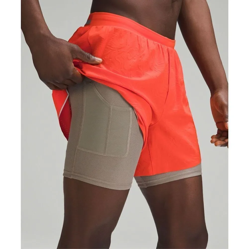 Lululemon Fast And Free Shorts‎ size S 5” Airflow Orange
